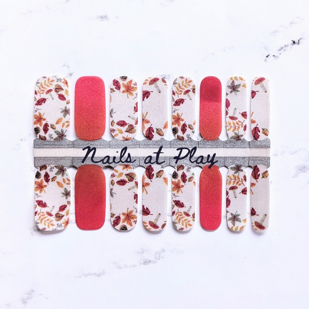 5 for $15 Nail Wraps- Fall Mushrooms - Picture 2 of 3